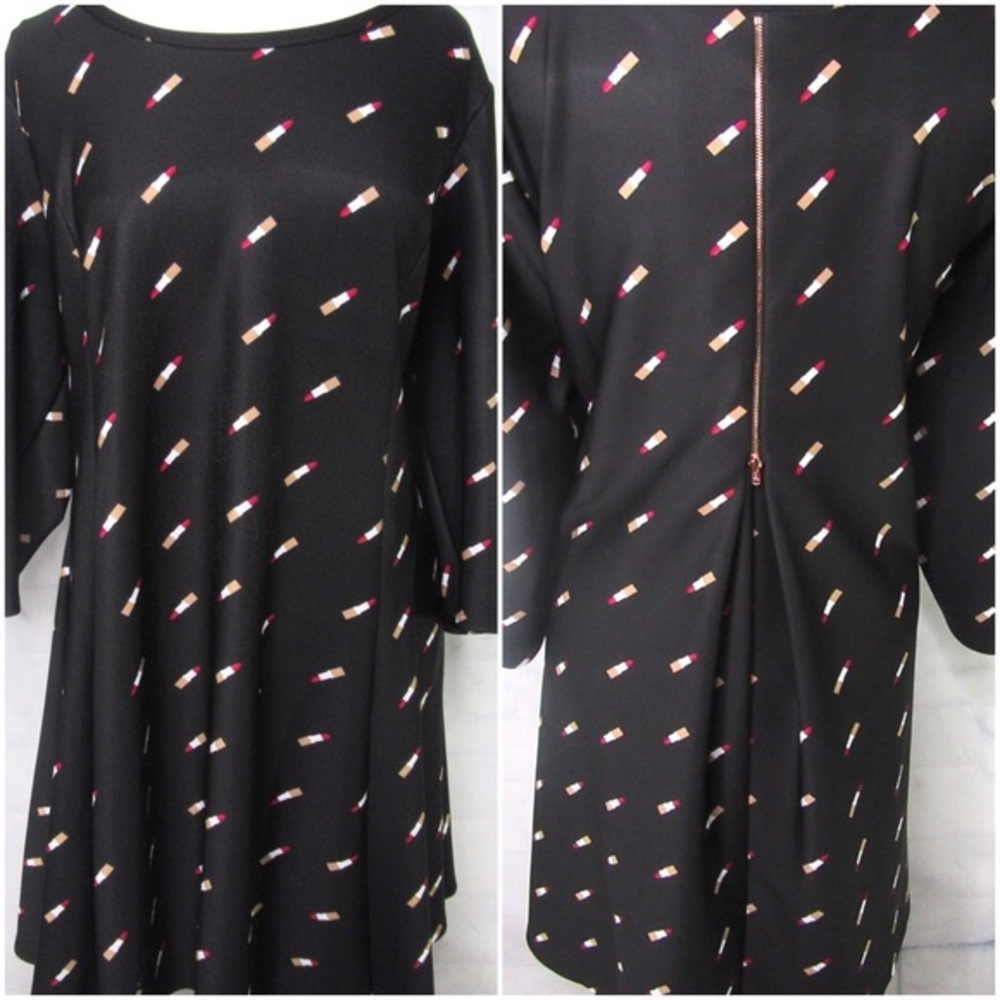 Lipstick Trapeze Dress with Rose Gold Zipper